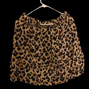 LOFT Leopard Print Flippy Skirt Petite